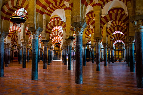 Arco, mezquita, España, columna, Córdoba, México, Fondo de pantalla HD HD wallpaper