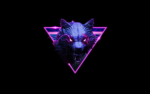 Wolf, Neon, HD-Hintergrundbild HD wallpaper
