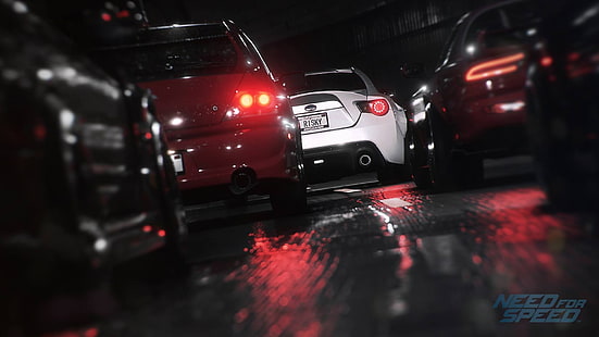 rot-schwarzer Innenraum, Need for Speed, Mitsubishi Lancer Evolution, Subaru BRZ, Auto, dunkel, Videospiele, Asphalt, HD-Hintergrundbild HD wallpaper