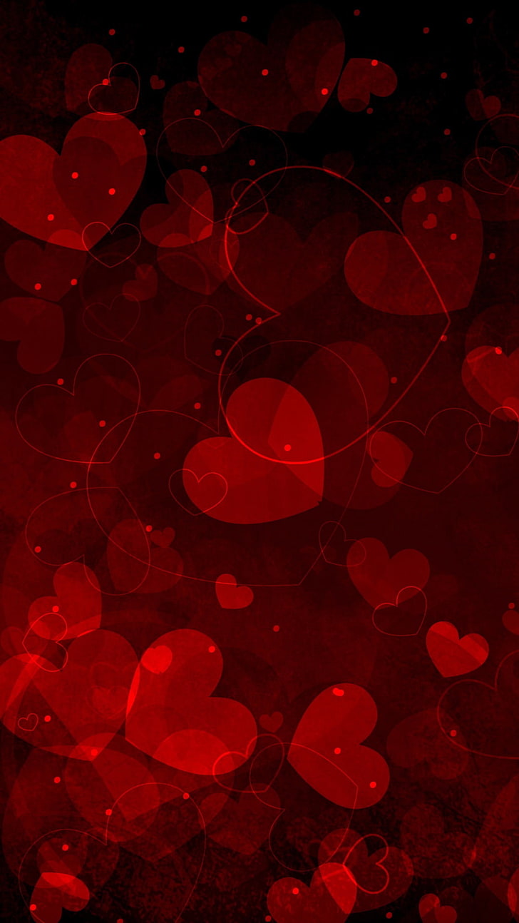 バレンタインデープリティハーツ、赤いハートの壁紙、愛、、ハート、バレンタインデー、 HDデスクトップの壁紙、 スマホの壁紙