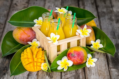 Food, Drink, Fruit, Mango, Still Life, HD wallpaper HD wallpaper