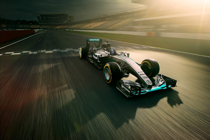 Mercedes AMG Petronas, Carro de F1, Fórmula 1, Carro de corrida, 4K, HD papel de parede