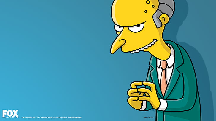 The Simpsons Mr Burns Blue HD, cartoon/comic, blue, the, simpsons, mr, burns, HD wallpaper