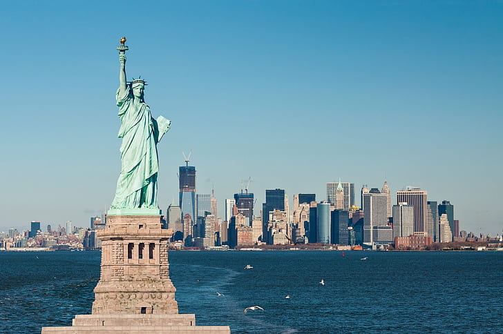 صنع الإنسان ، تمثال الحرية ، نيويورك ، الولايات المتحدة الأمريكية، خلفية HD