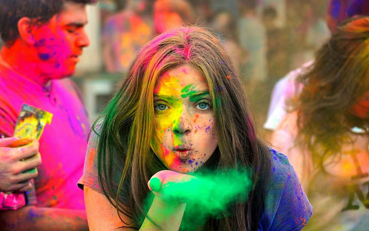 couleur, couleurs, festival, hindou, holi, inde, printemps, Fond d'écran HD