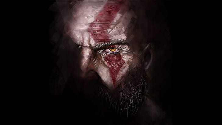 kratos, dewa perang 4, game, hd, karya seni, artis, seni digital, artstation, Wallpaper HD