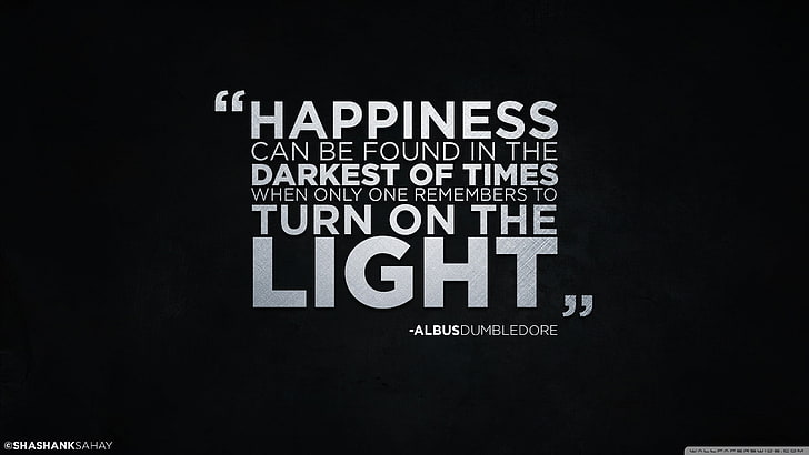 black background with text overlay, Harry Potter, Albus Dumbledore, quote, simple background, HD wallpaper