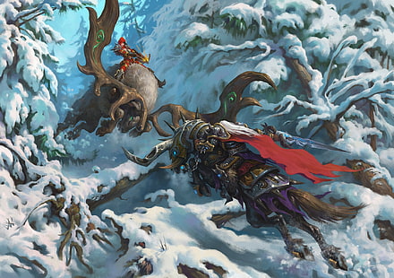 Warcraft, Demon Hunter, fantasy art, Diablo III, Arthas Menethil, HD wallpaper HD wallpaper