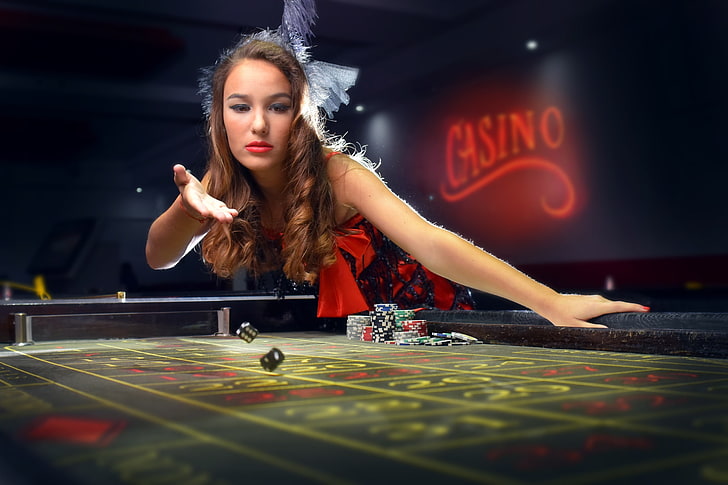 Kasino, Glücksspiel, Würfel, Frauen, HD-Hintergrundbild