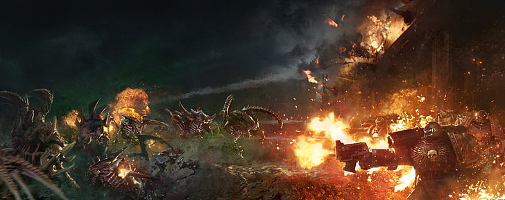 วอลล์เปเปอร์วิดีโอเกมสงครามแฮมเมอร์ทรราชมนุษย์ต่างดาว Warhammer 40,000 Warhammer 40K โล่ของ Baal: Exterminatus Flesh Tearers, วอลล์เปเปอร์ HD