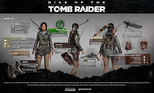 Papel de parede de Rise of the Tomb Raider, Tomb Raider, videogame, Lara Croft, arte digital, HD papel de parede HD wallpaper