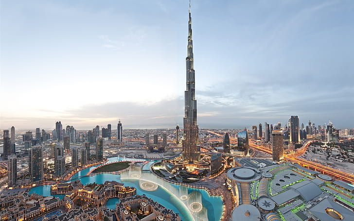Le plus haut bâtiment du monde, Burj Khalifa, Dubaï, Le monde, le plus haut, bâtiment, Burj, Khalifa, Dubaï, Fond d'écran HD