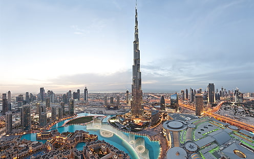 Le plus haut bâtiment du monde, Burj Khalifa, Dubaï, Le monde, le plus haut, bâtiment, Burj, Khalifa, Dubaï, Fond d'écran HD HD wallpaper
