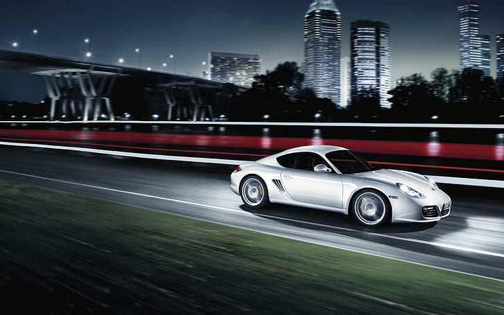 Porsche Cayman S 6, сребърно спортно купе, porsche, cayman, автомобили, HD тапет