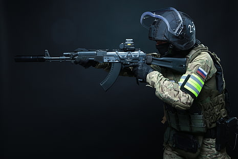  weapons, Army, Machine, Defender, Special forces, SPC, FSB, The Archangel, ROSN, AK103, LSS-2ДТМ, Helikon-Tex, SK Archangel, HD wallpaper HD wallpaper