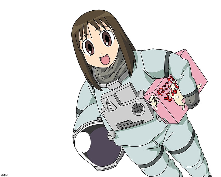 ภาพตัดปะนักบินอวกาศ azumanga daioh kasuga ayumu สาวนักบินอวกาศความสุขหมวกกันน็อค, วอลล์เปเปอร์ HD