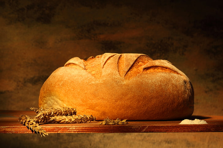 baked bread, bread, ears, flour, HD wallpaper