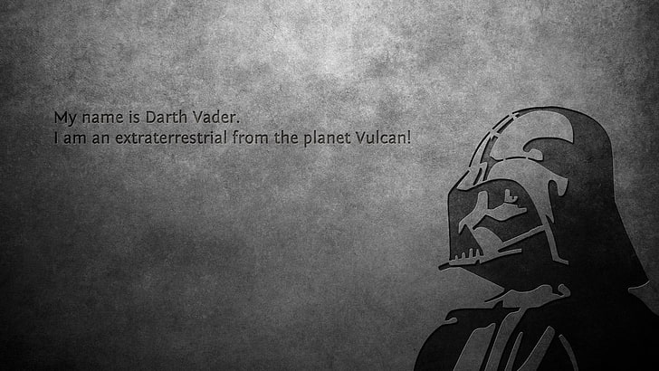 My name is Darth Vader I am an extraterrestrial front the Planet Vulcan, quote, Darth Vader, Star Wars, HD wallpaper