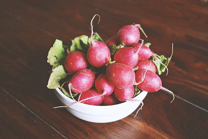 ovale rote Früchte, Rettich, Gemüse, Vitamine, HD-Hintergrundbild