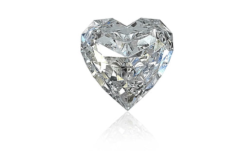 Diamond Heart, heart, diamond, valentine, love, 3d and abstract, HD wallpaper HD wallpaper