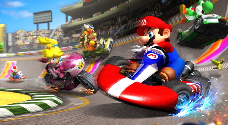 Mario kart, обложка для игры Nintendo Switch Super Mario Kart, Игры, Марио, HD обои