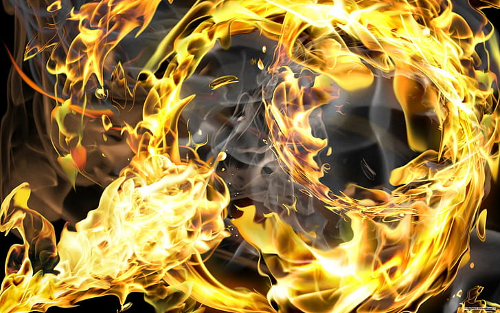Fire HD, illustration of fire, artistic, fire, HD wallpaper