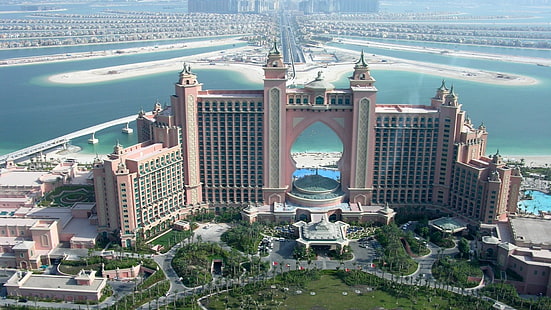 Palm Island, Dubai, paisaje urbano, Dubai, Emiratos Árabes Unidos, Fondo de pantalla HD HD wallpaper