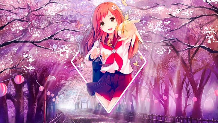 Anime, anime girls, spring, Sakura blossom, romantic, HD wallpaper |  Wallpaperbetter