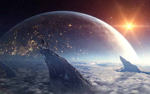 Planet Atmosphere, sfondo del gioco, 3D, Spazio, stella, pianeta, Sfondo HD HD wallpaper