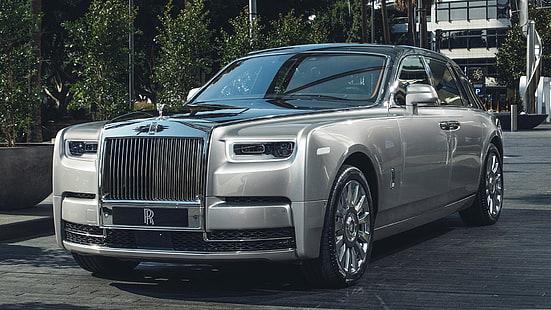Rolls Royce, Rolls-Royce Phantom, Samochód, Pełnowymiarowy samochód, Luksusowy samochód, Rolls-Royce Phantom, Srebrny samochód, Tapety HD HD wallpaper