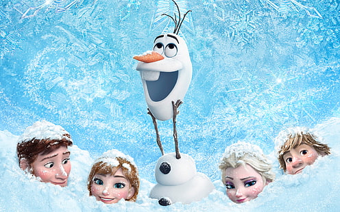 겨울 왕국 Olaf 삽화, 겨울 왕국, 2013, Walt 디즈니 Animation Studios, Cold Heart, HD 배경 화면 HD wallpaper