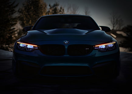 auto BMW grigia, BMW, blu, anteriore, F80, Sight, LED, Sfondo HD HD wallpaper
