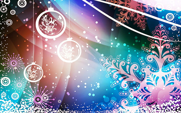 Amazing Abstract Design for Christmas 2014, blue purple and white vector art, 2014, abstract, christmas, design, HD wallpaper