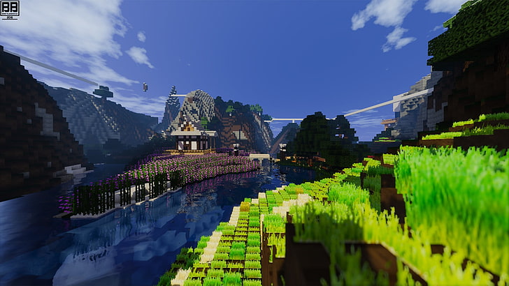 Captura de tela do aplicativo Minecraft, videogame, Minecraft, pixels, natureza, HD papel de parede