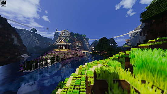Captura de tela do aplicativo Minecraft, videogame, Minecraft, pixels, natureza, HD papel de parede HD wallpaper