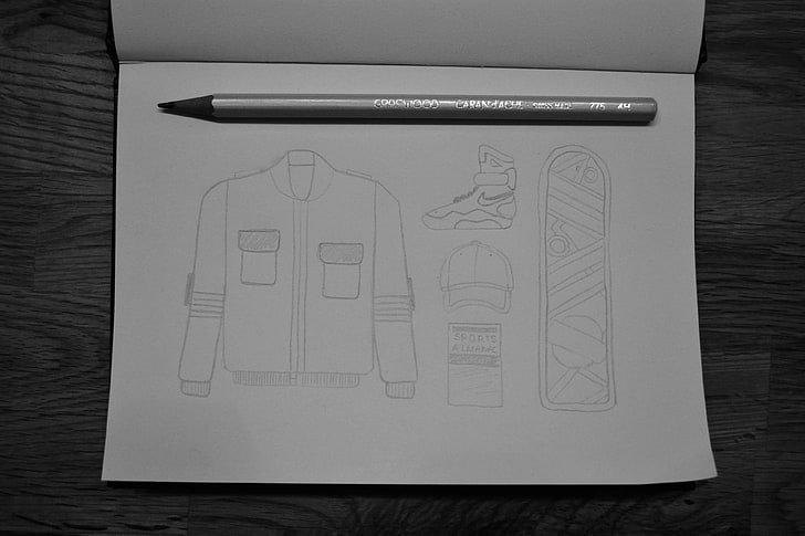 backtothefuture, black and white, drawing, hoverboard, sketching, theme hobbies, HD wallpaper