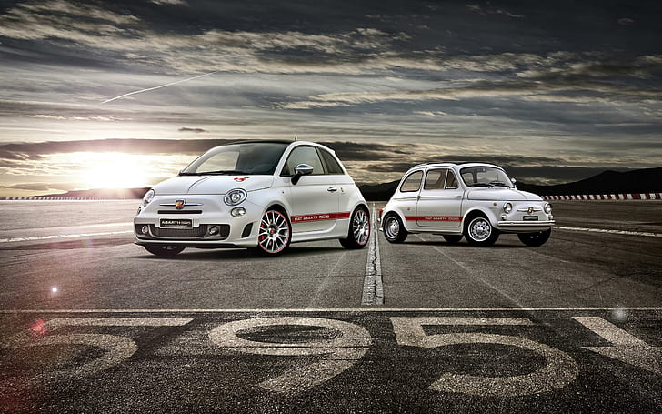 2014 Fiat Abarth 595 50-годишнина, 2 хечбека, 50-та, юбилей, fiat, 2014, abarth, автомобили, HD тапет