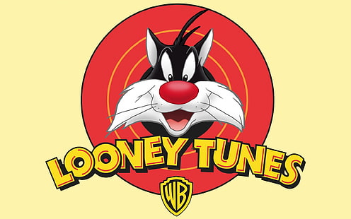 Sylvester Cat Looney Tunes, logotipo Looney Tunes, Desenhos animados,, gato, preto, desenho animado, HD papel de parede HD wallpaper