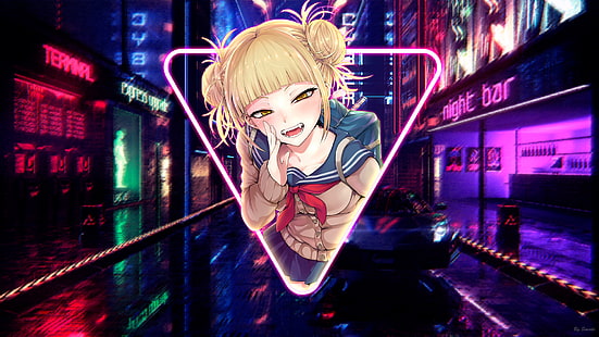 Himiko Toga, Boku kein Held, Anime Girls, Neon, Stadt, Anime, HD-Hintergrundbild HD wallpaper