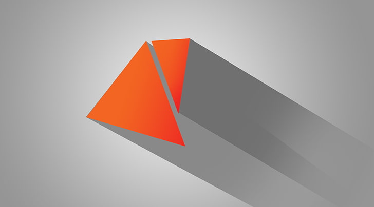 Minimalistic Apstrakt UHD, two red triangles digital wallpaper, Artistic, Abstract, HD wallpaper