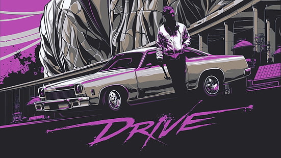 Poster drive, film, Drive, Ryan Gosling, Tyler Stout, Wallpaper HD HD wallpaper