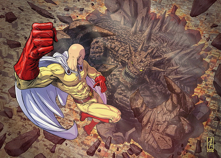 One Punch Man digitale Tapete, One-Punch Man, Saitama, Anime, HD-Hintergrundbild