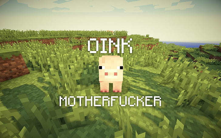 Oink Pig Minecraft HD, video games, minecraft, pig, oink, HD wallpaper