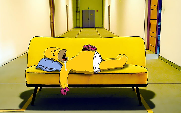 Homer Simpson Sleeping, Homer Simpson, Cartoons, , cartoon, the simpsons, HD  wallpaper | Wallpaperbetter