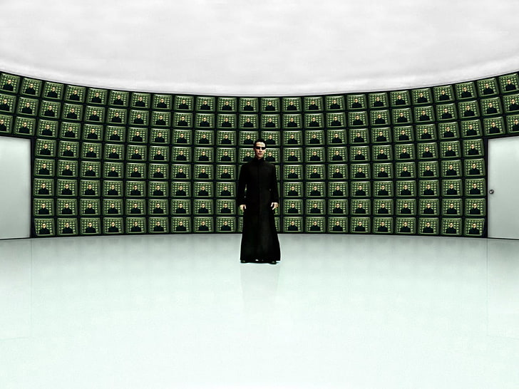 robe noire pour homme, The Matrix, films, The Matrix Reloaded, Neo, Keanu Reeves, Fond d'écran HD
