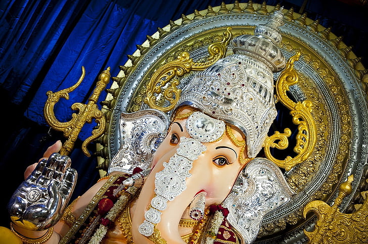 Tulsi Baug Ganpati, Lord Ganesha-Statue, Festivals / Feiertage, Ganesh Chaturthi, Festival, Feiertag, Statue, HD-Hintergrundbild