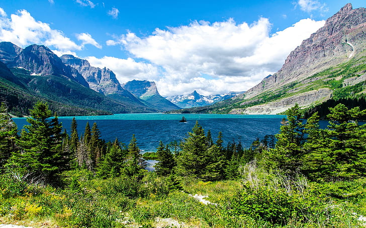 Saint Mary Lake Glacier National Park, national, lake, glacier, park, mary, saint, HD wallpaper