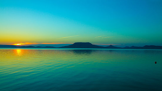 mar, agua, horizonte, céu, calma, reflexão, oceano, atmosfera, manhã, nascer do sol, costa, cores, fresco, amanhecer, HD papel de parede HD wallpaper