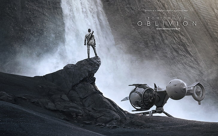 สุนัขเคลือบสั้นขาวดำภาพยนตร์ Oblivion (ภาพยนตร์) น้ำตก, วอลล์เปเปอร์ HD