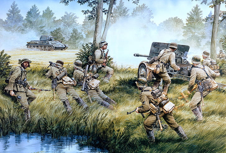 war infantry world war ii wehrmacht artwork military art 3200x2175  Aircraft Military HD Art , war, Infantry, HD wallpaper